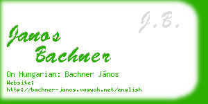 janos bachner business card